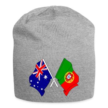 Flagge von Australien und Flagge Portugal - Jersey-Beanie - Grau meliert - Vorne