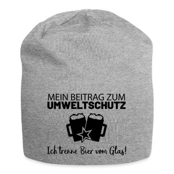 Mein Beitrag zum Umweltschutz - ich trenne Bier - Jersey-Beanie - Grau meliert - Vorne