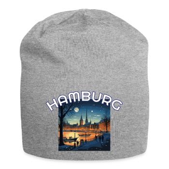 Hamburg Innenstadt Stadtkern Alster Weihnachten - Jersey-Beanie - Grau meliert - Vorne