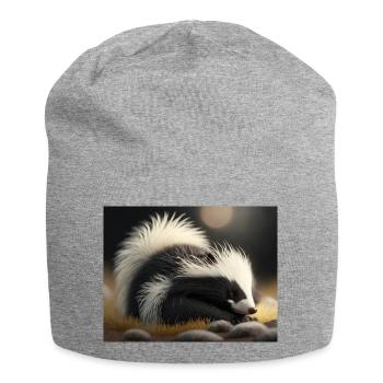 Niedliche Tiere im Winterschlaf – Waschbär - Jersey-Beanie - Grau meliert - Vorne