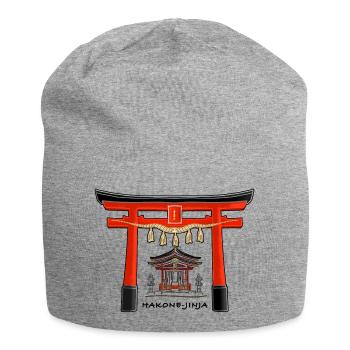 Hakone - jinja, torii, Ashi Lake, Japan Drawing - Jersey Beanie - heather grey - Front
