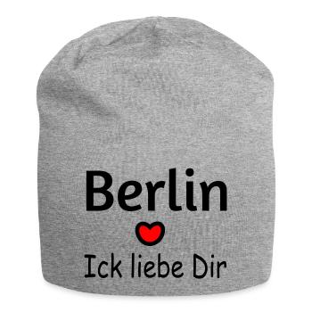 Berlin Ich liebe Dir - Jersey-Beanie - Grau meliert - Vorne