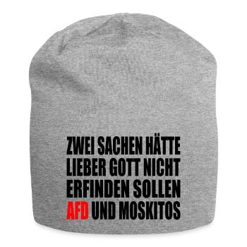 Fck afd - afd und moskitos - Jersey-Beanie - Grau meliert - Vorne
