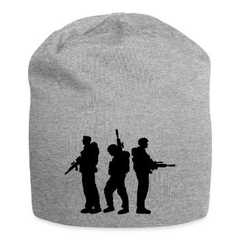 3 Soldats, Équipage, Guerre, Équipe, Liberté, Soldat, Combattant - Bonnet en jersey - gris chiné - Devant