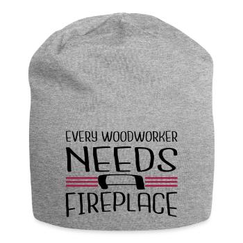 carpenter funny sayings chainsaw grab cutter - Jersey Beanie - heather grey - Front