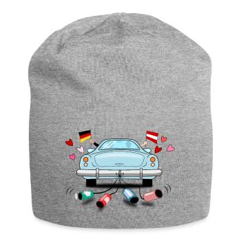 Deutschland Österreich Hochzeit - Jersey-Beanie - Grau meliert - Vorne