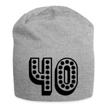 40. 40 ANS. 40e ANNIVERSAIRE. ANNIVERSAIRE 40 ANS. - Bonnet en jersey - gris chiné - Devant