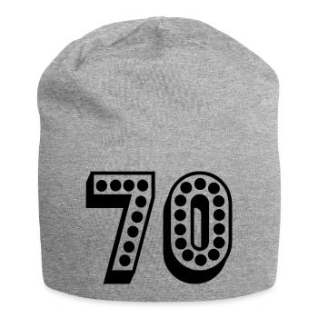 70. 70 ANS. 70e ANNIVERSAIRE. ANNIVERSAIRE 70 ANS. - Bonnet en jersey - gris chiné - Devant