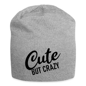 Cute but crazy - Cool Quote - Sweet but crazy - Jersey Beanie - heather grey - Front