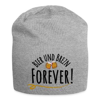 Bier und Brezn forever! - Jersey-Beanie - Grau meliert - Vorne