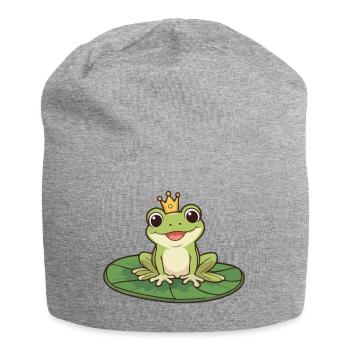 Froschkönig auf Seerose - Jersey-Beanie - Grau meliert - Vorne