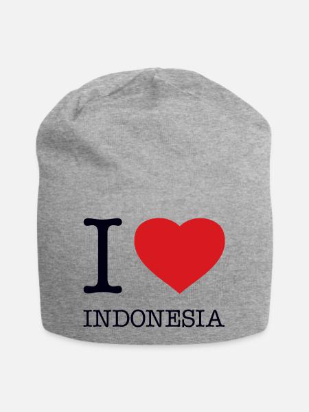 I LOVE INDONESIA - Jersey-Beanie - Grau meliert