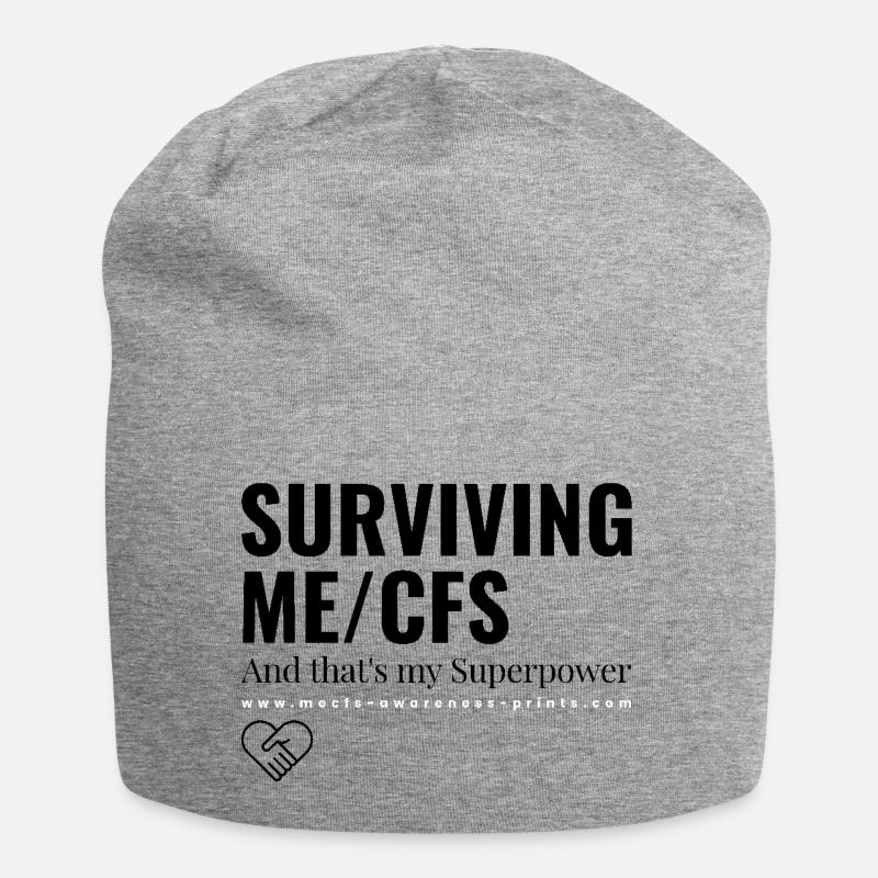 Surviving ME/CFS - white 🤍 - Jersey Beanie - heather grey