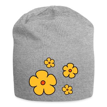 Flowers tricolor - Jersey Beanie - heather grey - Front