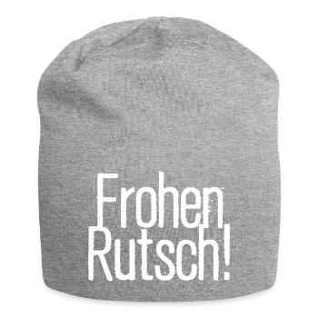 Funshop - Wortsalat - Frohen Rutsch! - Jersey-Beanie - Grau meliert - Vorne