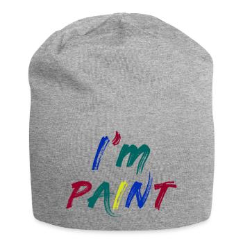 I'M PAINT - I Love to Finger Paint – Finger Paints - Jersey Beanie - heather grey - Front