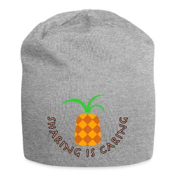 Pineapple - sharing is caring - Jersey Beanie - heather grey - Front