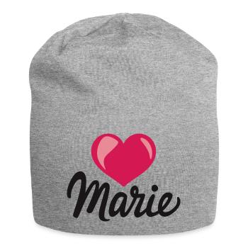 Personalisierte Liebe – Herz mit Name Marie - Jersey-Beanie - Grau meliert - Vorne