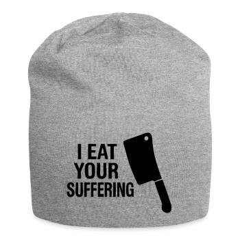 I eat your suffering | Pig Pain - Jersey Beanie - heather grey - Front