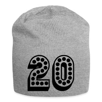 20. 20e ANNIVERSAIRE. ANNIVERSAIRE 20 ANS. 20 ANS. - Bonnet en jersey - gris chiné - Devant