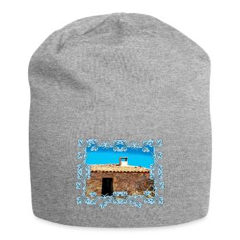 Cadre azur autour de la maison méditerranéenne en pierre - Bonnet en jersey - gris chiné - Devant