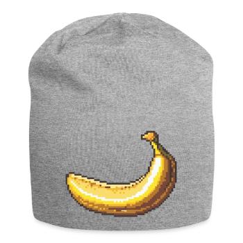 Pixelbanane Retro Pixelkunst - Jersey-Beanie - Grau meliert - Vorne