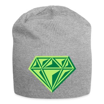Diamant (pierre précieuse / brillant / symbole / gre / 2C) - Bonnet en jersey - gris chiné - Devant