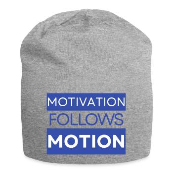 Motivation folgt Bewegung - Jersey-Beanie - Grau meliert - Vorne