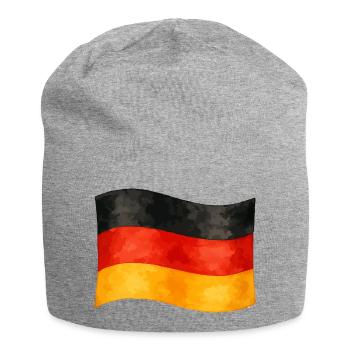 Deutsche Flagge - Jersey-Beanie - Grau meliert - Vorne