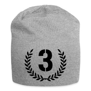 3 Kranz - Jersey-Beanie - Grau meliert - Vorne