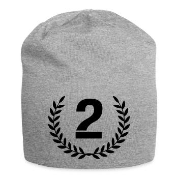 2 Kranz - Jersey-Beanie - Grau meliert - Vorne
