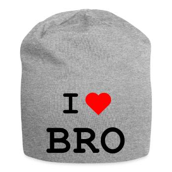 J’aime Bro - Ich liebe Bro - Bonnet en jersey - gris chiné - Devant