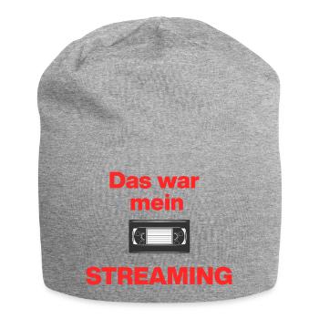 Das war Streaming, Videokasette früher, damals - Jersey-Beanie - Grau meliert - Vorne