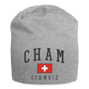 Cham Schweiz Flaggenstil - Jersey-Beanie - Grau meliert - Vorne