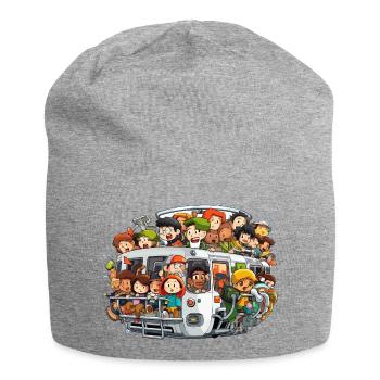 Scène colorée du bus - Bonnet en jersey - gris chiné - Devant