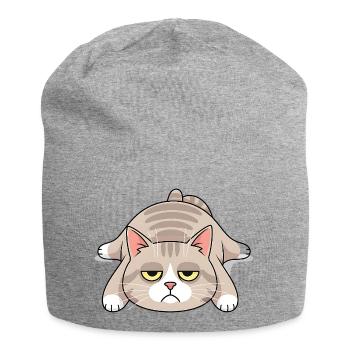 Chat matinal sombre et lugubre - Bonnet en jersey - gris chiné - Devant