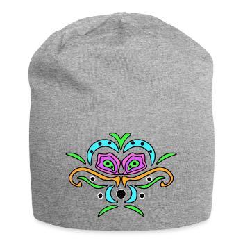 Color Mandala Mask - Jersey Beanie - heather grey - Front
