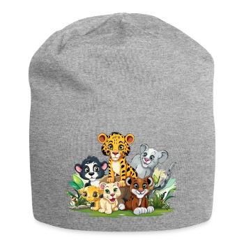 Tierfreunde im Dschungel - Jersey-Beanie - Grau meliert - Vorne