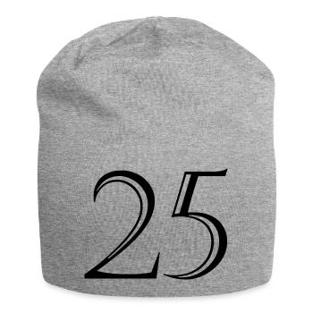 25. 25 JAHRE. 25. JUBILÄUM. 25 JAHRESJUBILÄUM. - Jersey-Beanie - Grau meliert - Vorne
