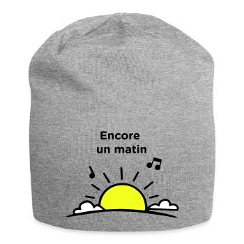 Ein weiterer Morgen - Jersey-Beanie - Grau meliert - Vorne