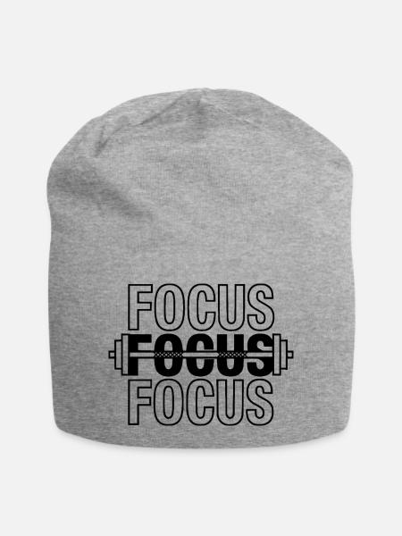 FOCUS Gym Motivation Langhantel - Jersey-Beanie - Grau meliert