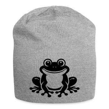 Kröte Comic Frosch - Jersey-Beanie - Grau meliert - Vorne