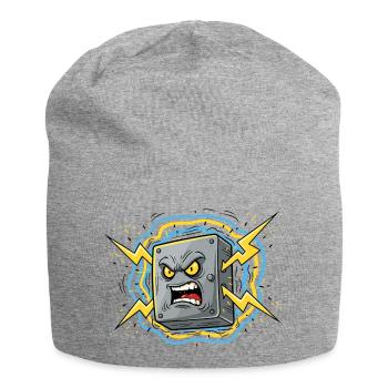 Wütende Steckdose Blitz - Jersey-Beanie - Grau meliert - Vorne