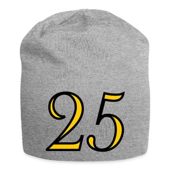 25. 25 JAHRE. 25. JUBILÄUM. 25 JAHRESJUBILÄUM. - Jersey-Beanie - Grau meliert - Vorne