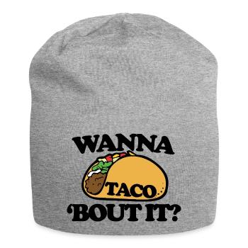Taco Crest fette Illustration - Jersey-Beanie - Grau meliert - Vorne