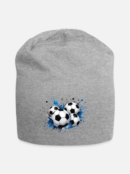 Das Fußballdesign zum Großereignis - Jersey-Beanie - Grau meliert