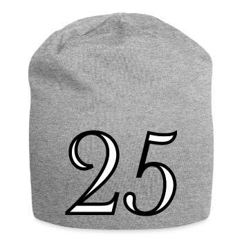 25. 25 JAHRE. 25. JUBILÄUM. 25 JAHRESJUBILÄUM. - Jersey-Beanie - Grau meliert - Vorne