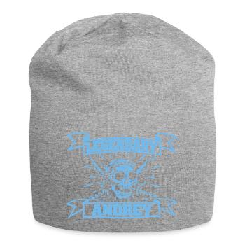 Andrey als Piratenkopf - Jersey-Beanie - Grau meliert - Vorne