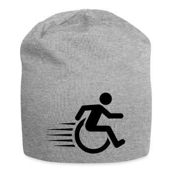 Rollstuhlfahrer unterwegs # - Jersey-Beanie - Grau meliert - Vorne