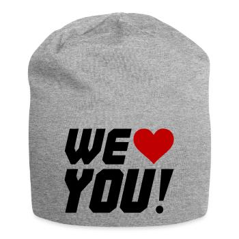 Silhouette en contraste de cœur - Bonnet en jersey - gris chiné - Devant